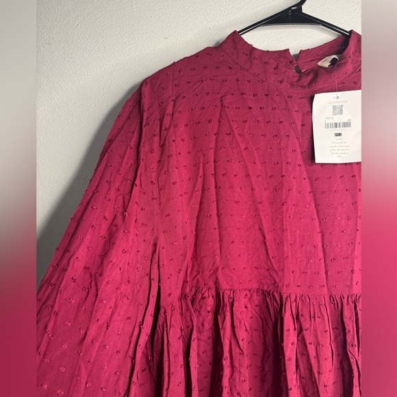 Altar’d State Baby Doll Top In Wine - Picture 3 of 7